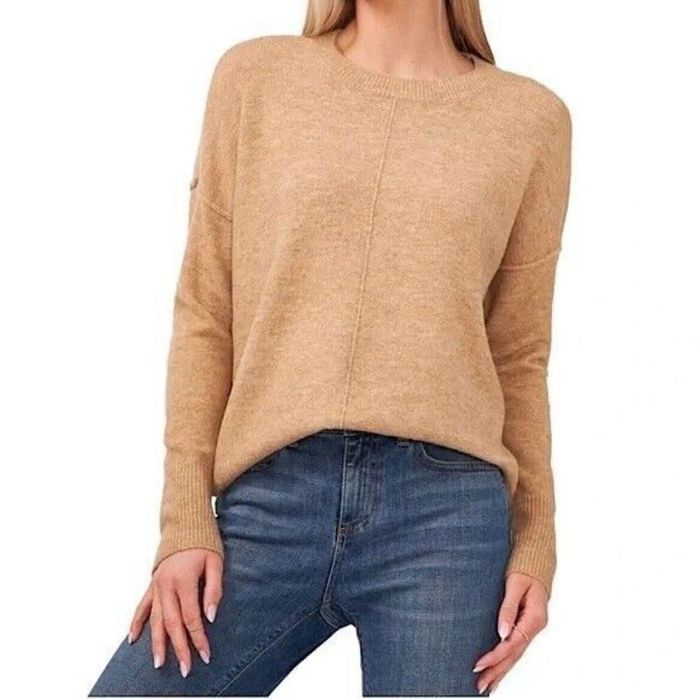 Vince Camuto Tan Crew Neck Sweater
